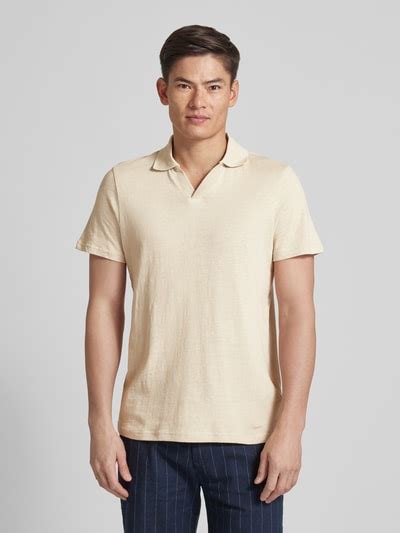 Mcneal Regular Fit Poloshirt Mit V Ausschnitt Beige Online Kaufen