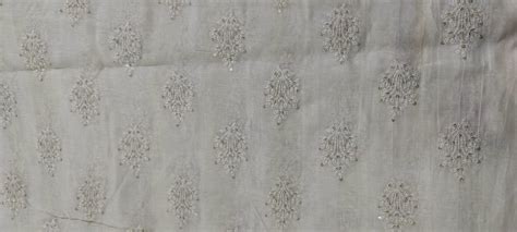 Inch White Georgette Viscose Embroidered Fabric For Suit At Rs