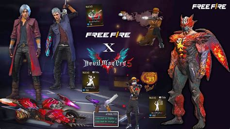 EXCLUSIVO TODOS LOS ITEMS DE LA COLABORACIÓN FREE FIRE X DEVIL MAY