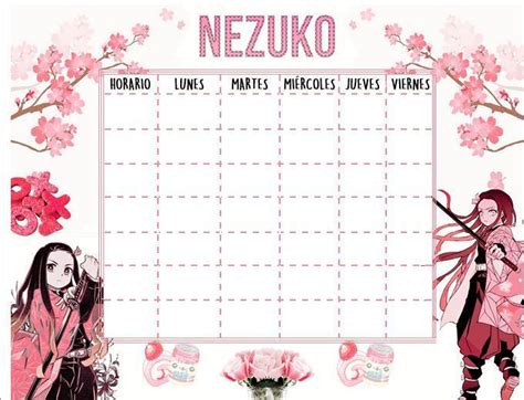 Horario De Nezuko En 2022 Pegatinas Bonitas Hacer Portadas De Libros