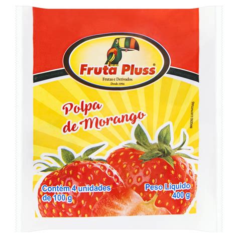 Polpa De Fruta Morango Fruta Pluss Pacote 400g 4 Unidades Karla Mercado