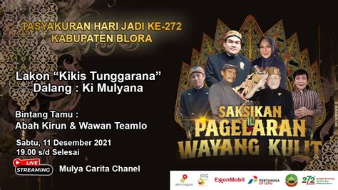 Live Streaming Pagelaran Wayang Kulit Dalam Rangka Hari Jadi Ke