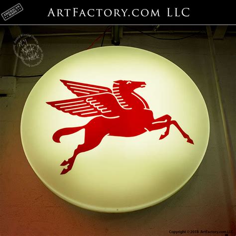 Mobil Pegasus Lighted Sign Rare 1950 S Petroliana