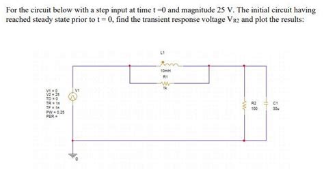 Solved For The Circuit Below With A Step Input At Time T 0 Chegg