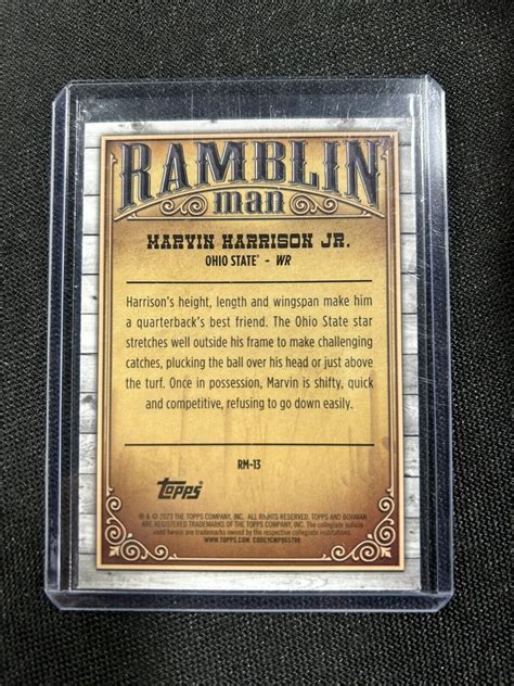 2023 Bowman Chrome U Marvin Harrison Jr Ramblin Man Ohio State RM 13 B