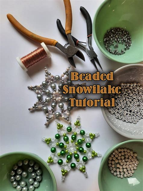 Beaded Snowflake Tutorial English Holiday Tree Star Ornament Beading