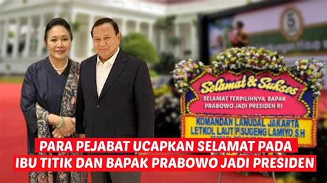 Resmi Dilantik Jadi Presiden Bapak Prabowo Dan Ibu Titik Para Pejabat