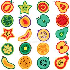 Cut Fruits Clip Art Set Stock Vector Royalty Free FreeImages