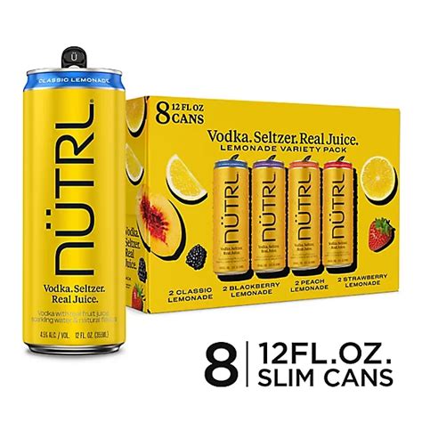 Nutrl Lemonade Variety Pack Vodka Seltzer In Cans 8 12 Fl Oz