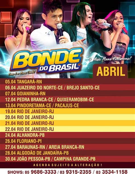 CONFIRA A AGENDA DAS BANDAS FARRA DE RICO BONDE DO BRASIL FORRÓ DO