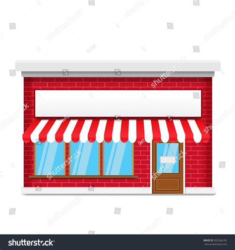 Facade Brick Storefront Vector Illustration เวกเตอร์สต็อก ปลอดค่า