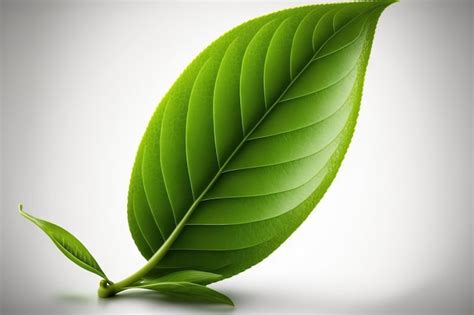 Premium Ai Image Isolated Green Tea Leaf On A White Background