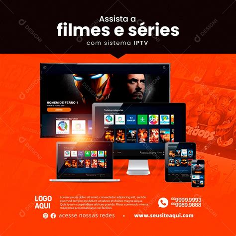 IPTV Assista a Filmes e Séries Social Media PSD Editável download