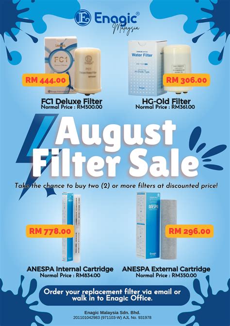 Promotion Monthly Filter Promo August 2023 Enagic Malaysia Sdn Bhd