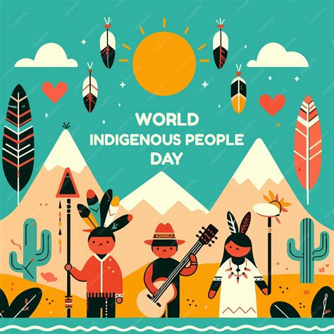 Premium Vector Happy Indigenous Day Greetings Design With Blue Background