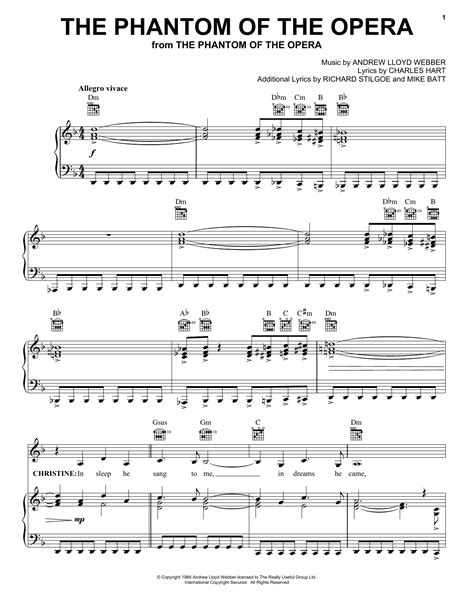 Andrew Lloyd Webber The Phantom Of The Opera Sheet Music For Piano Solo Download Pdf 155855