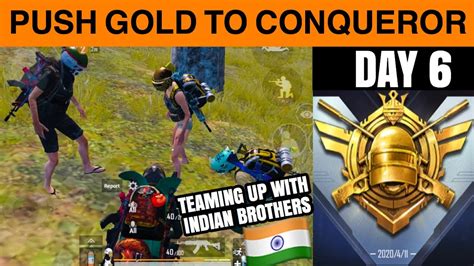 🔥day 6 Pushing Conqueror From Gold In Pubg Mobile Season 13 Rank