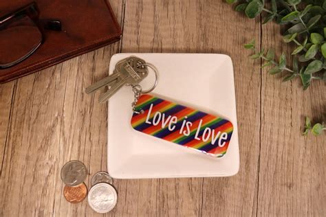 Pride Rainbow Keychain Gay Pride Handmade Acrylic Keyring Custom