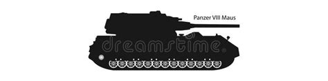 Tank Black Vector Icon Military Vehicle Battle Tank Panzer Viii Maus