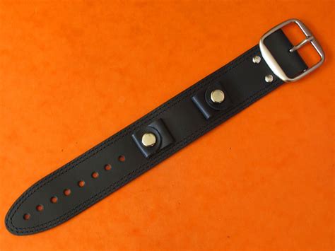 BLACK 20mm 34mm LEATHER STYLE BUND STRAP PAUL NEWMAN LOOK ROLEX