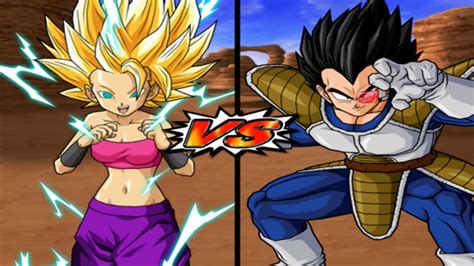 Caulifla Super Saiyan Vs Vegeta Scouter Old Model Armor Dragon