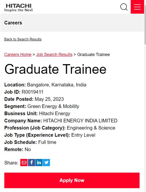 Hitachi Recruitment Hiring Graduate Trainee Bachelor S Degree