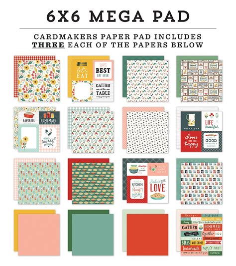 Carta Bella Double Sided Mega Paper Pad 6X6 48 Pkg Sunflower Market