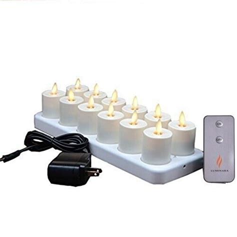 Luminara Rechargeable Led Electric Tea Lights Flameless Flickering With