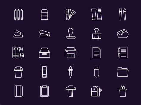 Stationery Vector Icons Part