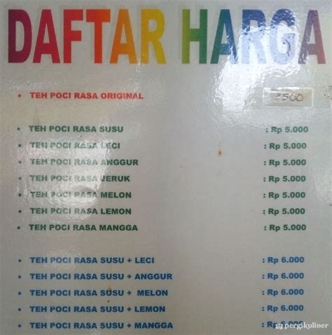 Selalu Diperbarui Menu Teh Cap Poci Kopo Bandung