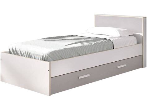 Cama Dupla Gaveta Libona Vente Unique Cinzento E Branco