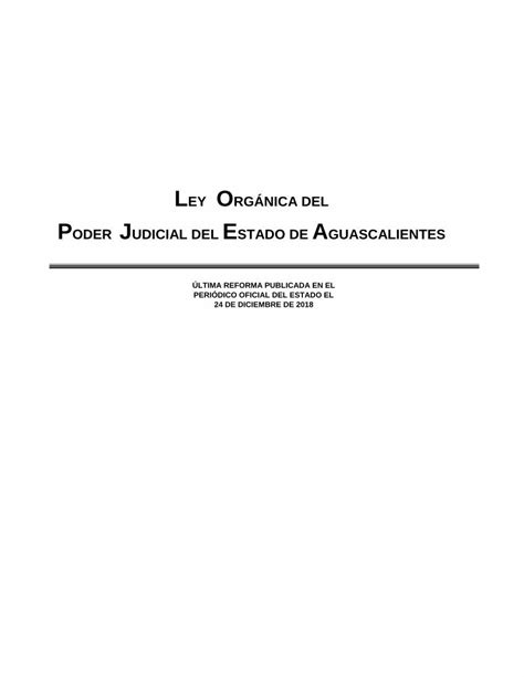 Pdf Ley Org Nica Del Oder Judicial Del Estado De Web