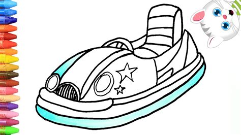 How To Draw Bumper Car How To Color Drawing And Coloring Colors