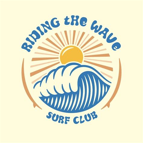 Premium Vector Vector Wave Surfing Club Logo Design