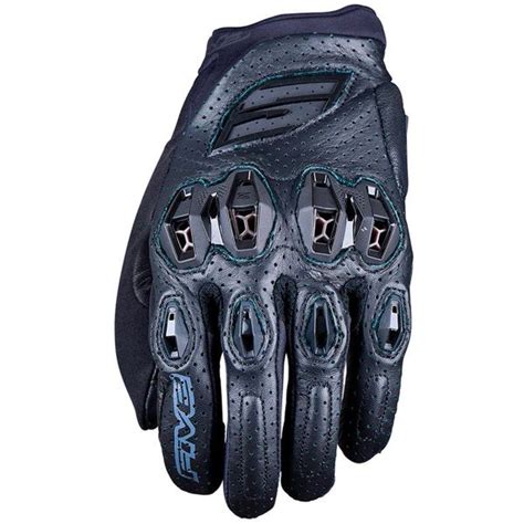 Motorcycle Gloves Five Stunt Evo 2 Leather Black In Stock ICasque Co Uk