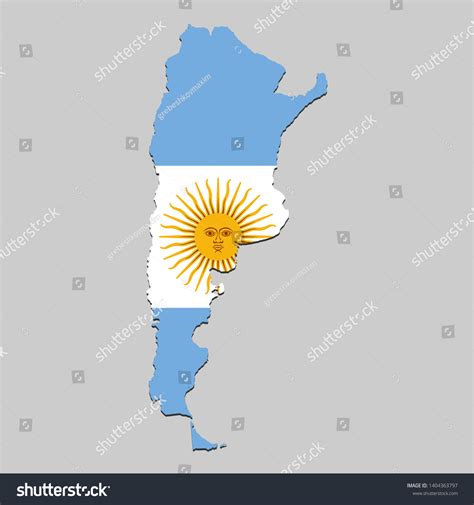 Map Argentina National Flag Vector Illustration Stock Vector (Royalty ...