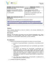 Actividad 10 Medición del desempeño laboral docx Profesional Reporte