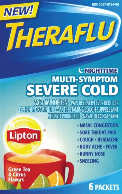 Ndc 0067 8124 Theraflu Nighttime Multi Symptom Severe Cold Powder