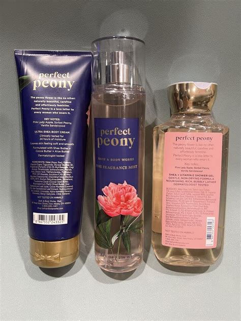 New Set Bath Body Works Perfect Peony Fragrance Mist Wash Cream