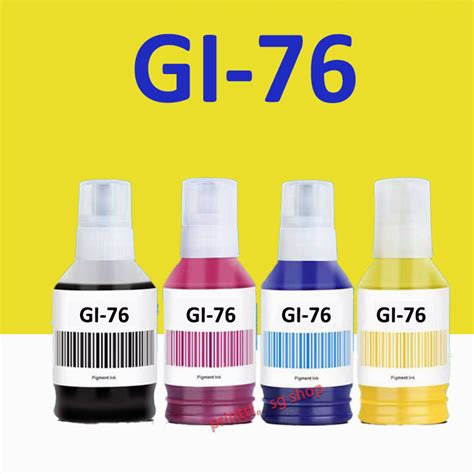 GI 76 GI76 GI 76 Ink Refill Black Cyan Magenta Yellow Pigment Ink