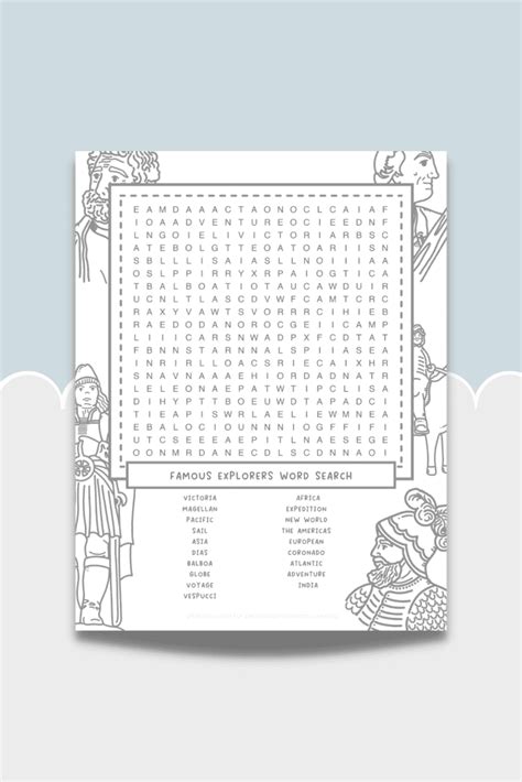 Famous Explorers Word Search And Coloring Pages Join The Adventure