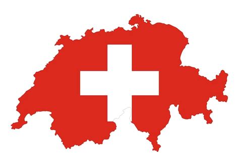 Mapa De Suiza Con La Bandera Suiza Vector Premium