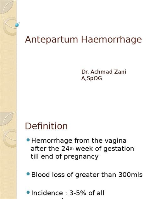 Antepartum Hemorrhage | PDF | Placenta | Childbirth