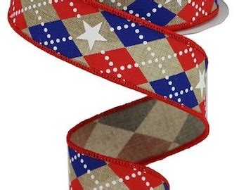 Paisley Patriotic Wired Ribbon By The Roll 2 5 X 10 Yards RGC1382CJ Etsy