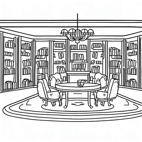 Coloriage Grande Bibliothèque télécharger et imprimer gratuit sur