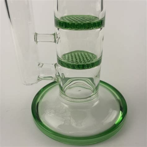 Honeycomb Perc Straight Tube Glass Bong Puffing Bird