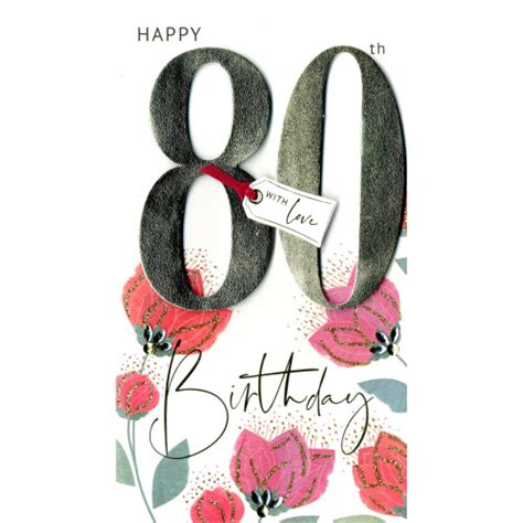 80th Birthday Greeting Card Hand Finished Champagne Range Cards On Onbuy