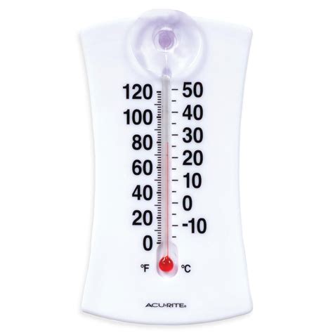 Acurite White Analog Thermometer For Indoor Outdoor Use With Suction