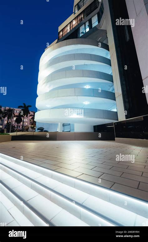 building parking night coral gables city Stock Photo - Alamy