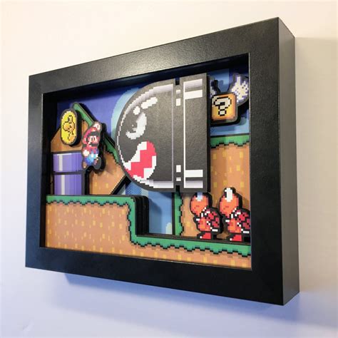 Super Mario World Shadow Box 5x7